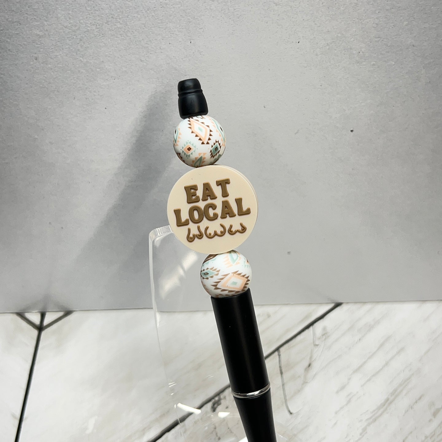 Boho Eat Local Aztec Plastic Pen